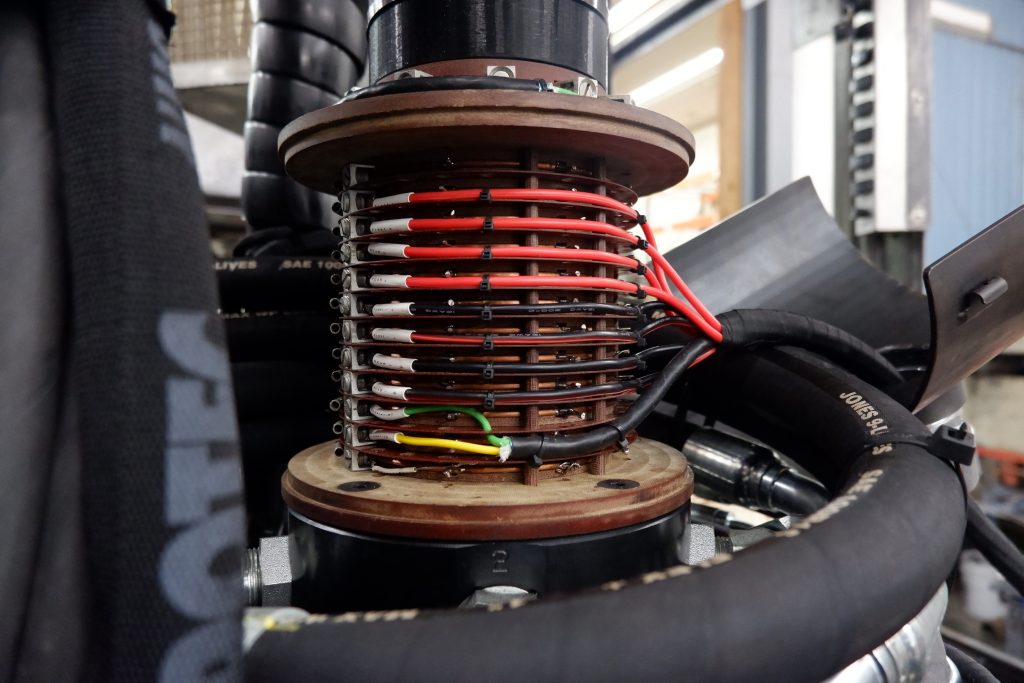 Electrical wires neatly organized in a new invention prototype