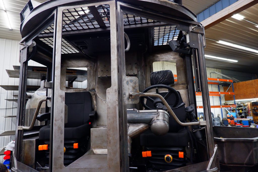 FlexGvator cab while prototype is being assembled.